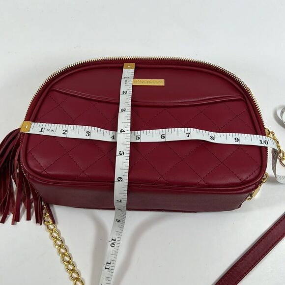 NWOT NWD Joy & Iman Red Diamond Quilted Leather Purse - Picture 13 of 15